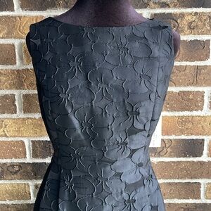 NEW Carmen Marc Valvo Black Flower Print Sleeveless Dress